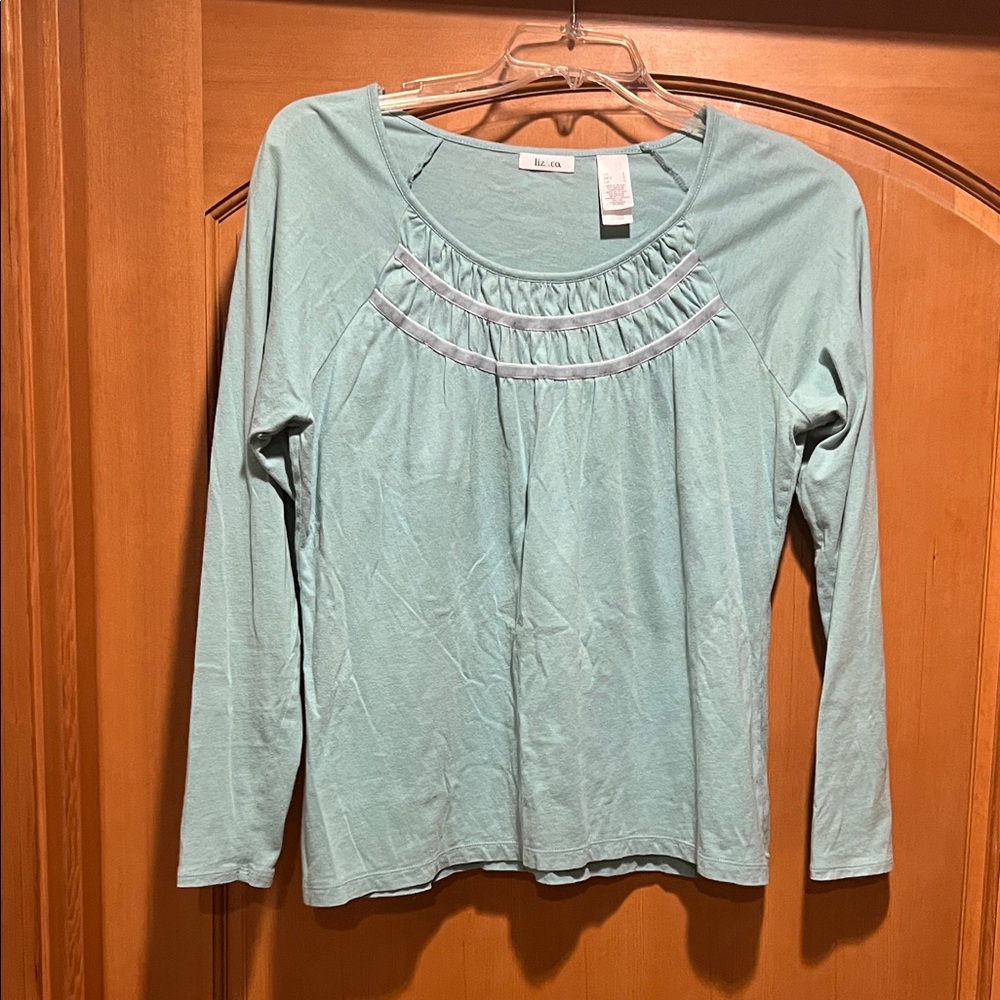 liz & co. Light Green Long Sleeve Top